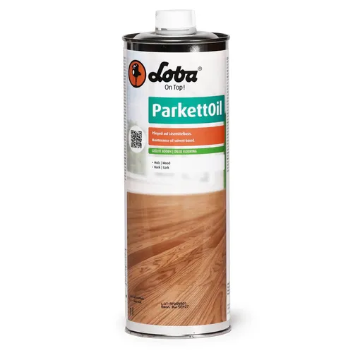 LOBA Parkett Oil 1L Pflegeöl für geölte Parkettböden - Pflegeöl für Parkett und Dielenböden, sorgt für langanhaltenden Schutz und eine schöne Optik.