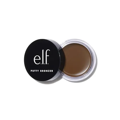 e.l.f. Putty Bronzer, cremige & hochpigmentierte Formel, sorgt für einen langanhaltenden gebräunten Schimmer, mit Arganöl & Vitamin E, Sun Kissed, 0,35 Oz (10g)