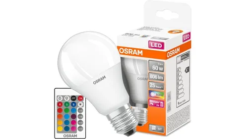 OSRAM HOMELIGHTING 4058075430754 LED E27 9.4W Warmweiß - Energiesparlampe mit bis zu 25.000 h Lebensdauer, einfache Farb- und Dimmersteuerung per Infrarot-Fernbedienung. Ideal für den Haushalt und bis zu 80 % weniger Energieverbrauch.