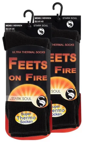Stark Soul® Thermosocken FEETS on FIRE - 2 Paar Herren Ultra Thermo Socken, Grösse EU 41-45 2er-Pack