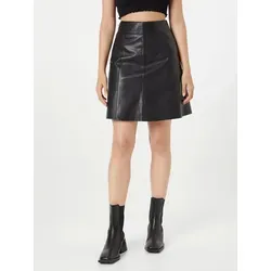 SELECTED FEMME A-Linien-Rock New Ibi - Eleganter schwarzer Lederrock - Röcke aus 100% Leder, mit weiten Passform und kurzem Schnitt, ideal für stilvolle Outfits.