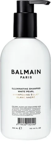 Balmain Hair Couture Illuminating Shampoo White Pearl 300 ml - Shampoo für blondes Haar, das Messingtöne korrigiert und für strahlenden Glanz sorgt. Angereichert mit violetten Pigmenten, Argan-Elixier und Seidenprotein für optimale Feuchtigkeit und Pflege.