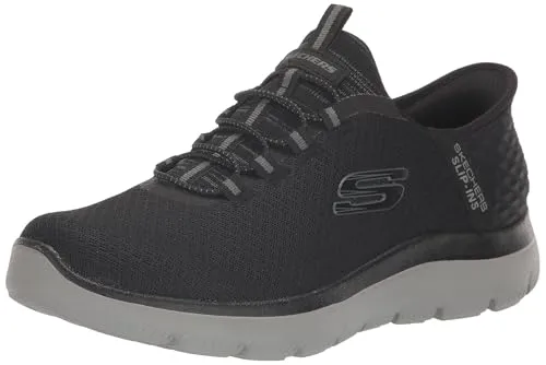Skechers Men's Summits HIGH Range Sneaker, Black - Slipper & Mokassins für Herren, mit handfreien Slip-Ins und luftgekühlter Memory Foam Einlegesohle für optimalen Komfort und Sicherheit.