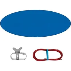 Woltu Pool-Abdeckplane (1-St), mit Ösen Drahtseil Aluminiumverschluss blau 560 cm x 560 cm x 0.01 cm