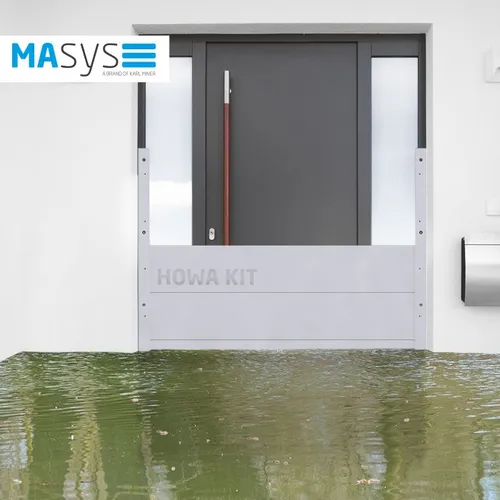 Masys Hochwasser-Kit Standard 1,20 m Breite, Höhe: 80 cm - Hochwasser-Kit für effektiven Schutz bei Überschwemmungen, kompakte Maße von 1,20 m Breite und 80 cm Höhe, ideal für den Einsatz in kritischen Situationen.