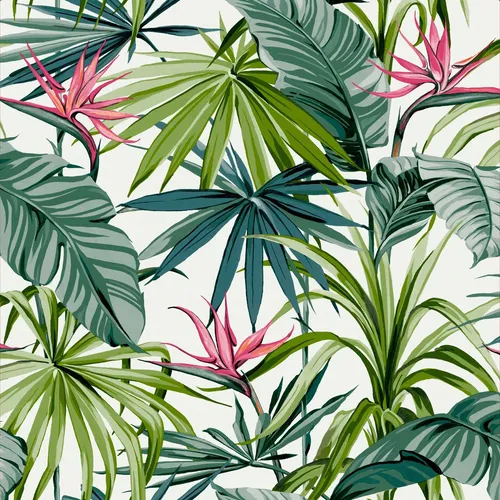 WOW Vliestapete Paradiesvogel Blume - FSC® zertifiziert - Tapeten mit lebhaftem Blumen- und Vogelmotiv, ideal für kreative Wandgestaltungen; besonders lichtbeständig und rückstandslos abziehbar für einfache Renovierung.