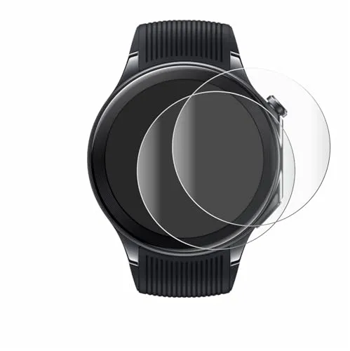 BROTECT 2 Stück Full-Cover Schutzfolie für OnePlus Watch 2 Full-Screen Displayschutz-Folie [3D Curved, Anti-Fingerprint, Kristall-Klar]