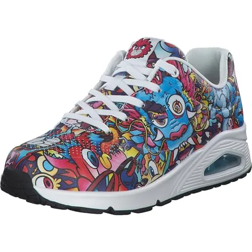 Skechers Damen Sneaker UNO COLOR DOODLE, rot, Gr. 38 - Sneaker von Skechers mit einzigartigem Doodle-Design in Zusammenarbeit mit Künstler Vexx. Die Air-Cooled Memory Foam-Einlegesohle bietet hohen Komfort und die sichtbare Skech-Air-Zwischensohle sorgt für optimale Dämpfung.