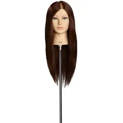 Limage Übungskopf Amalia dunkelblond 50 cm - Professioneller Übungskopf für Friseure, aus indischem Echthaar, ideal für realistische Trainingsbedingungen und perfekt für Friseurprüfungen.
