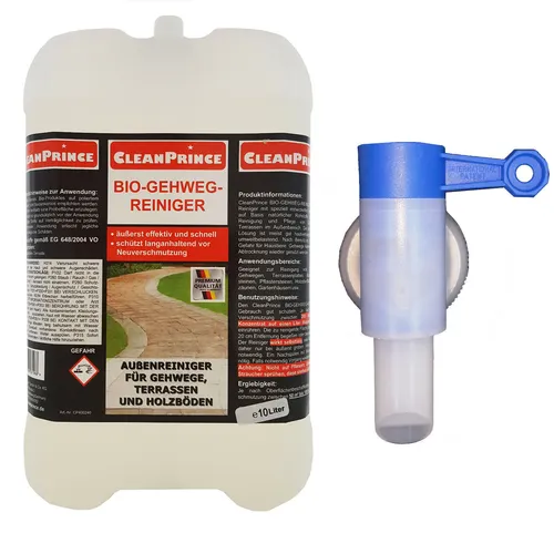 Bio Gehwegreiniger 10 L + gratis Ausgießer pro Bestellung | Außenreiniger Stein