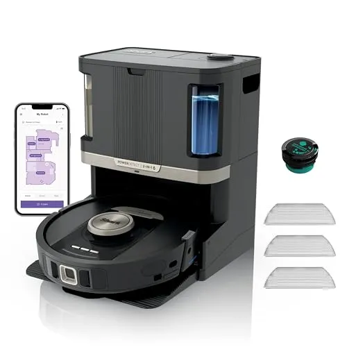 Shark RV2800ZEEU PowerDetect NeverTouch Pro - 2-in-1 Saugroboter mit Wischfunktion, Selbstentleerung für bis zu 30 Tage und präzise 360°-LiDAR-Navigation