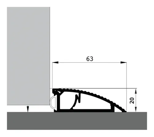 Ellen Türanschlagschiene AKW Alu si - 63 x 20 x 900 mm, langlebig und ideal für effektive Türdichtungen