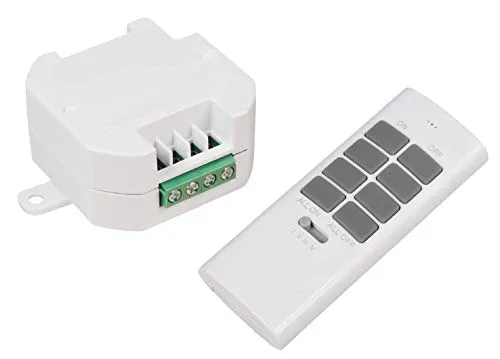 McPower Funk-Schalter Set "Comfort" – Empfänger + Fernbedienung - Funk-Wandsender Set mit 2000W Schaltleistung, LED geeignet und 70m Reichweite. Ideal für die Smart Nachrüstung und zur einfachen Steuerung von Licht.