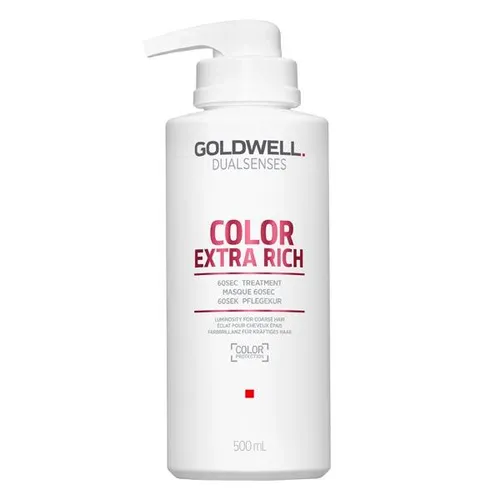Goldwell Dualsenses Color Extra Rich 60Sec Treatment 500 ml - Intensivpflege für coloriertes Haar in nur 60 Sekunden. Dieses Treatment schützt die Farbbrillanz und sorgt für geschmeidigen Glanz. Ideal für die tägliche Haarpflege.