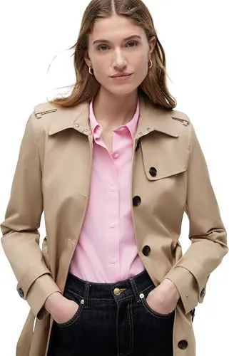 Tommy Hilfiger Damen Jacke Heritage Trench, XL - Beige Übergangsjacke aus hochwertigem Material, ideal für stilvolle Auftritte in der Übergangszeit.