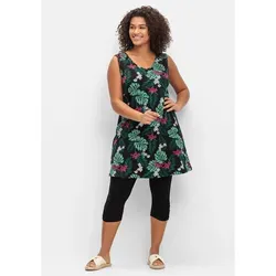 Sheego Longtop Große Größen (Set) im Set mit 3/4-Leggings schwarz 52