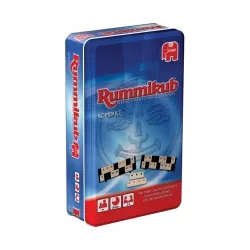 Jumbo Kartenspiel 3817, Original Rummikub Kompakt, ab 7 Jahre, Metalldose, 2-4 Spieler