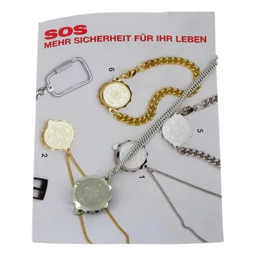 Sos Anhänger mit Notfallausweis - Arzneimittel für Sicherheit im Notfall, enthält wichtige Gesundheitsinformationen für schnelle Hilfe.