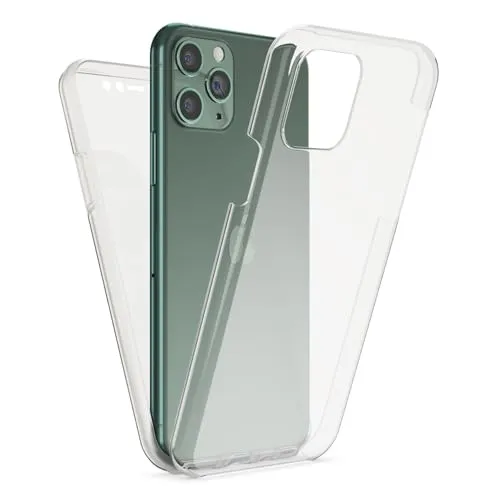 NALIA 360° Hülle für iPhone 11 Pro Max - Vorne & Hinten Schutz - 360GUARD (Full-Body Case) - Marke aus Berlin, Farbe:Transparent