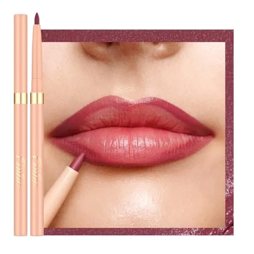 OULAC Rosa Lipliner Wasserfest, Drehbarer Langanhaltender Lippenkonturenstift mit Mattes Finish, Hochpigmentiert und Geschmeidig, Konturieren Sie Ihre Lippen, Vegan (05) Dried Rose