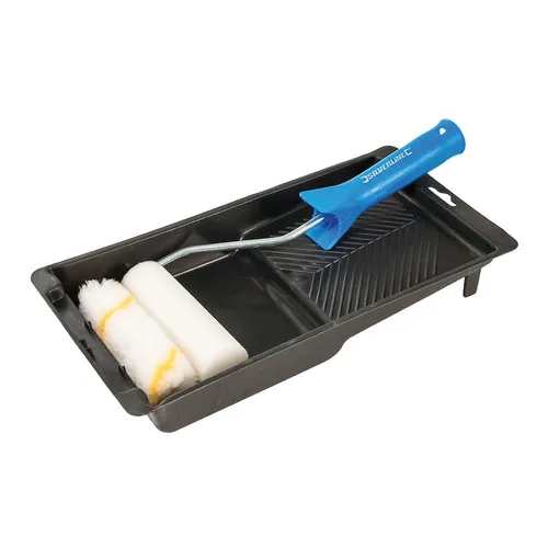 Mini Farbrollen mit Farbwanne 100 mm Fabroller Farbrollbügel Farbwalzen Pinsel