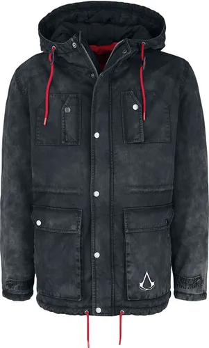 Assassin's Creed Parka Herren Schwarz – Must-Have für Gaming-Fans - Stylischer Parka für Männer aus 100% Baumwolle, inspiriert von Assassin's Creed. Minimalistisches Design mit Kapuze und praktischen Brusttaschen. Perfekt für den Alltag und echte Gamer – exklusiv bei EMP!