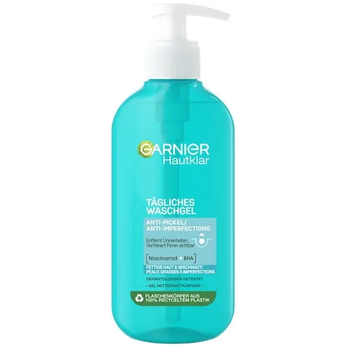 Garnier Hautklar Gesichtsreinigung für unreine Haut - Gesichtsreiniger für unreine Haut mit Salizylsäure und Zink, antibakteriell und porenverfeinernd. Ideal für tägliche Anwendung gegen Pickel und Unreinheiten.
