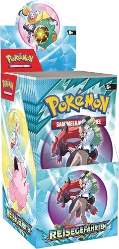 Pokémon-Sammelkartenspiel: Boosterpack-Display Karmesin & Purpur – Reisegefährten - Sammelkarten Packs & Sets, enthält 18 Boosterpacks mit besonderen Pokémon wie Zoroark-ex und Zacian-ex für strategische Kämpfe und Teamformation.
