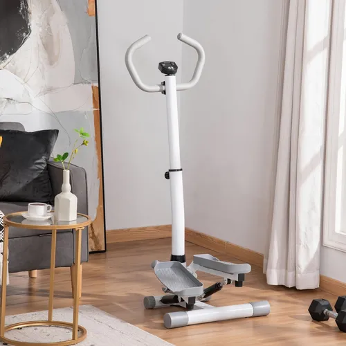 HOMCOM Stepper mit LCD-Bildschirm – Höhenverstellbarer Fitness Heimtrainer - Effektives Training für Gesäß und Oberschenkel mit dem HOMCOM Stepper. Rutschfeste Pedale und ein LCD-Monitor für Zeit, Kalorien und Schritte sorgen für Komfort und Übersicht. Ideal für Zuhause oder im Fitnessstudio.