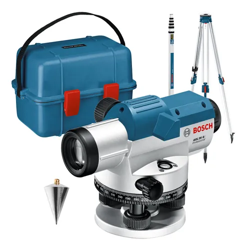 Bosch Professional Optisches Nivelliergerät GOL 26 G - Präzise Messungen im Koffer - Messgeräte - Hochwertiges optisches Nivelliergerät für exakte Höhenmessungen, ideal für Bau- und Vermessungsprojekte.