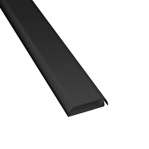 D-Line TV Kabelkanal, Fernsehkabel-Organiser, lackier, und überstreichbar, selbstklebend, einteiliges Design mit Scharnieren, 1x 60mm (B) x 15mm (H) x 1-Meter Länge - Schwarz