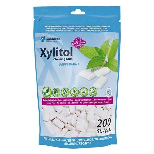Miradent Xylitol Zahnpflegekaugummi Pfefferminz Refill