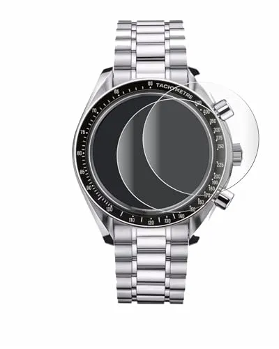 BROTECT 2 Stück Full-Cover Schutzfolie für Omega Speedmaster Reduced (39 mm) Full-Screen Displayschutz-Folie [3D Curved, Kristall-Klar]