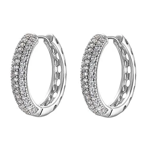 Heideman Ohrringe Charly Damen - aus hochwertigem Edelstahl - silber gold rosegold poliert - Ohrcreolen für Frauen mit Stein - Ohrschmuck 23mm Durchmesser