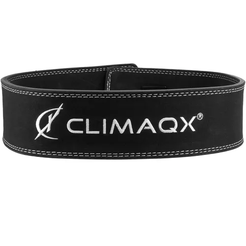 CLIMAQX Strongman Gewichthebergürtel Black Edition - Hanteln & Gewichte – Extrem robuster Gewichthebergürtel aus zwei Lagen Echtleder für maximalen Halt und Sicherheit beim schweren Heben.