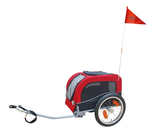 Nobby 62395 Fahrradanhänger SENLIMA S - B 53 x H 60 x L 60 cm, stabiler Metallrahmen mit Reflektostreifen und einfacher Aufbau, ideal für den sicheren Transport von Haustieren bis 15 kg