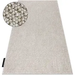 rugsX Teppich Casablanca LOOP Beige, 100x150 cm - Beiger Teppich aus strapazierfähigem Polyester, ideal für stark frequentierte Räume. Weich und angenehm unter den Füßen, leicht zu reinigen – perfekt für Wohnzimmer, Küche oder Büro.
