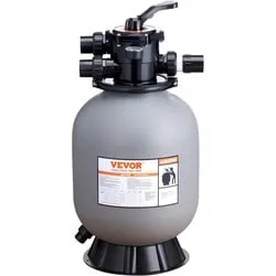 VEVOR Sandfilteranlage 35GPM Durchfluss Filteranlage 406,4mm Sandfilter 1-1/2Zoll Einlass-/Auslassdurchmesser Filterkessel HDPE Filterpumpe 7-Wege-Mehrwegeventil Sandfilterpumpe 400x400x820mm