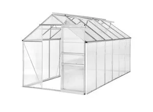 tectake® Gewächshaus aus Aluminium ohne Fundament - Garten-Zubehör für die optimale Pflanzenaufzucht, bietet durch erhöhte Erwärmung und Luftfeuchtigkeit ideale Bedingungen für Gemüse, Obst und Kräuter.