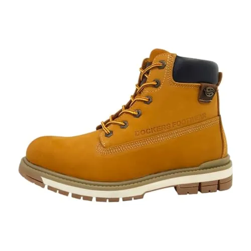 Dockers by Gerli Camel Boot Männer Schnürstiefel - Wanderschuhe mit 4 cm Absatzhöhe und 14 cm Schafthöhe, individuell anpassbare Schnürung für perfekten Sitz – ideal für Abenteuer in der Natur!