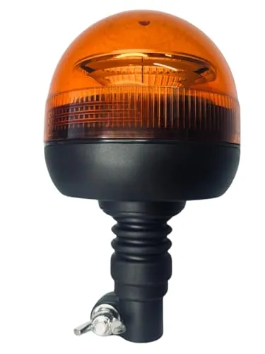 Matel Service Rundumleuchte orange, Warnleuchte mit flexiblem Fuß LED 12V 24V Für Straßenver 3 Funktionen R65
