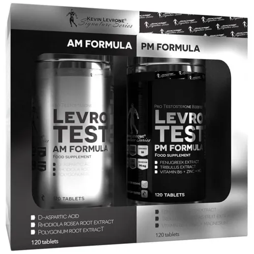 Kevin Levrone Levro Test AM PM Formula (240 Tabletten) - Sportnahrung mit biphasischer Formel für optimale Testosteronunterstützung – AM für den Tag und PM für die Nacht, ideal bei intensivem Training.