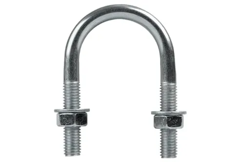 DROMET U-Bügel M8 mit 35 mm Breite und 68 mm Höhe, 1 Zoll Rundstahlbügel verzinkt für Rohre und Anhänger, inklusive Muttern und Unterlegscheiben, Klasse 5.8 Stahl