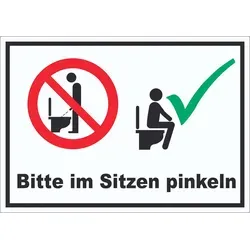 Bitte im Sitzen pinkeln Aufkleber A7 (74x105mm)