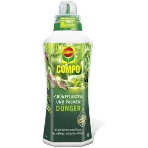 COMPO Grünpflanzendünger – Spezial-Flüssigdünger für Zimmer- und Balkonpflanzen, 1 Liter - Hochwertiger, mineralischer Flüssigdünger für gesunde Pflanzen. Ideal für die Nährstoffversorgung von Zimmer- und Balkonpflanzen, sorgt für kräftiges Wachstum und leuchtende Blätter.