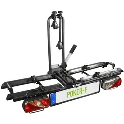 EUFAB Fahrradträger Poker-F - Klappbarer Kupplungsträger für 2 Räder, max. Nutzlast 60 kg, ideal für E-Bikes mit sicherer Diebstahlsicherung