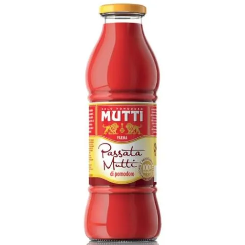 Tomatenpassata 700g - Mutti - Fertigsauce aus hochwertigen, sonnengereiften Tomaten, ideal für Pasta und Pizza, ohne Zusatzstoffe und perfekt für schnelle Gerichte.