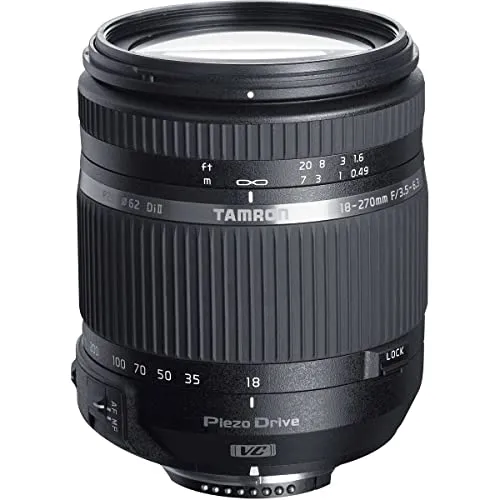 Tamron B008TSN AF 18-270mm F/3.5 -6.3 Di II VC PZD für Nikon EF APS-C - Objektive für Spiegelreflexkameras mit Megazoom-Funktion, hoher Autofokus-Geschwindigkeit und bewährtem VC-Bildstabilisator für scharfe, verwacklungsfreie Bilder.