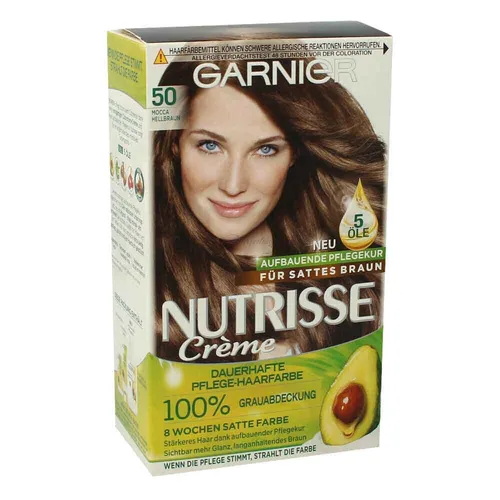 GARNIER Nutrisse Creme Pflege-Haarfarbe 50 Mokka Hellbraun 1 Packung