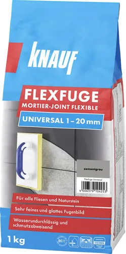 Knauf Fugenmörtel Flexfuge Universal 1 Kg - Hochwertiger Fugenmörtel in zementgrau für vielseitige Anwendungen. Ideal für die professionelle Verarbeitung und sorgt für langlebige Fugen.